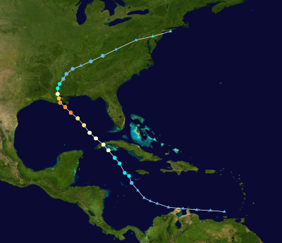 IDA Historical Hurricane Path